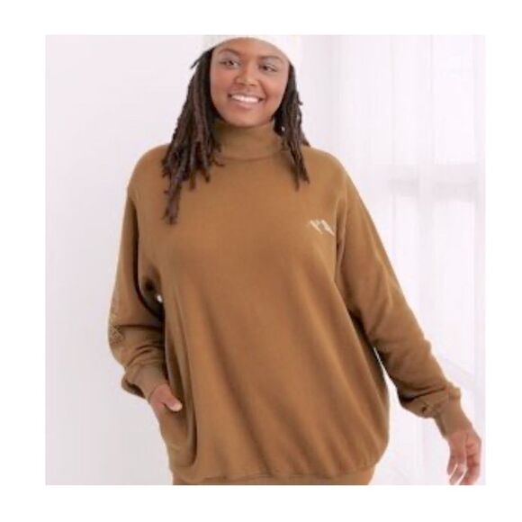 Aerie Mockneck Sweatshirt “Mountain Season” Size small with Pockets - Picture 1 of 8